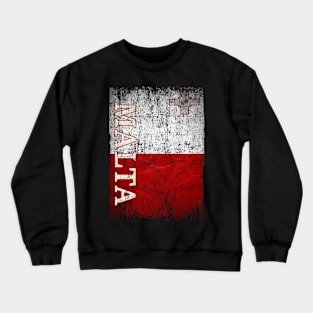 Malta Flag Gift Women Men Children Malta Retro Vintage Crewneck Sweatshirt